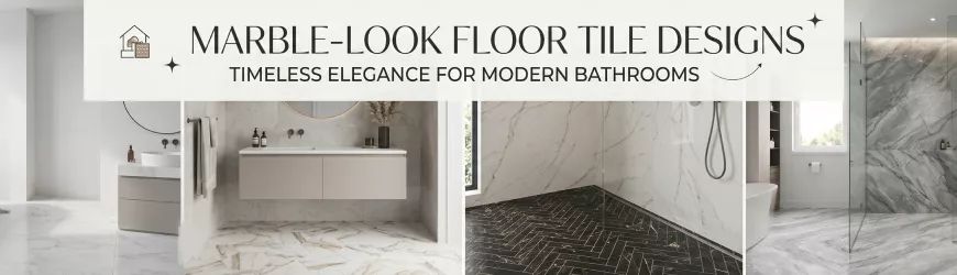 Marble-Look Bathroom Floor Tile Designs